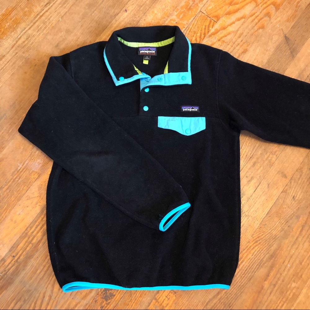 Patagonia black and blue fleece